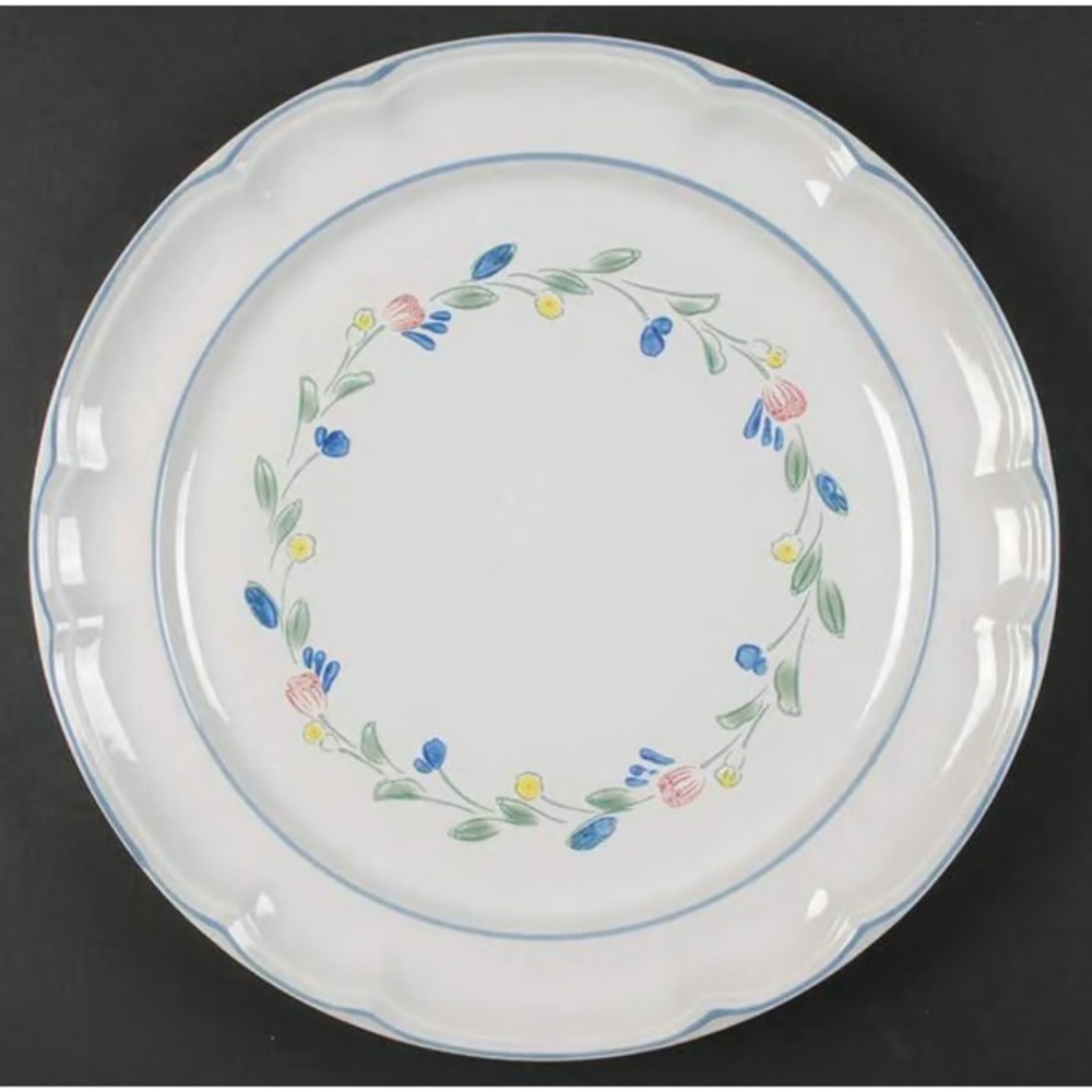 Floral Expressions Japan Stoneware 12" NO Floral Center Chop Plate Platter